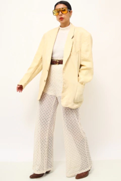 Blazer linho bege forrado vintage - comprar online