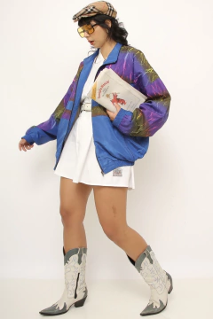 Jaqueta YASHIMA azul vintage forrada na internet