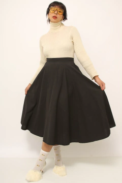 Saia midi 100% algodão gode preta na internet