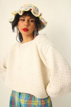 Pulover recorte quadrado branco - comprar online