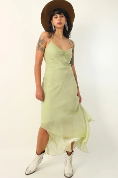 vestido verde forrado 90’s vintage