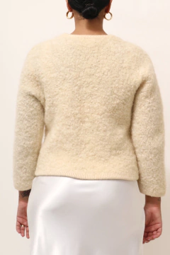 Cropped lã vintage creme