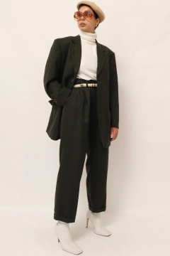 Imagem do Conjunto Blazer + Calça xadrez verde vintage