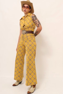 Conjunto western mostarda 70´s calça + cropped - comprar online