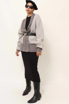 Cardigan cinza amplo 80´s vintage - comprar online