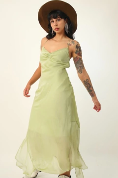 vestido verde forrado 90’s vintage