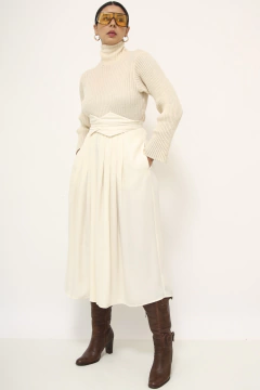 Bermuda plissada creme CEA vintage