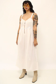 Camisola rosa algodão vintage renda - comprar online