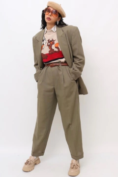 conjunto YSL verde oliva calça + blazer - loja online