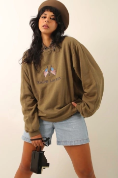 Moletom Ralp Lauren verde bordado - Capichó Brechó
