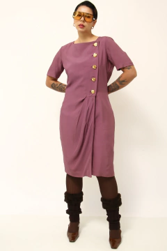 Vestido roxo vintage forrada - Capichó Brechó