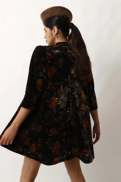 Vestido veludo amplo curto 60´s vintage - Capichó Brechó
