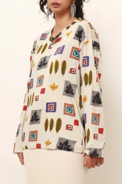 Blusa estampa selos vintage 90´s - loja online