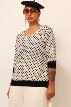 Blusa poa 100 % poliester vintage - comprar online