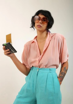 camisa rosa ombreira chic vintage - comprar online