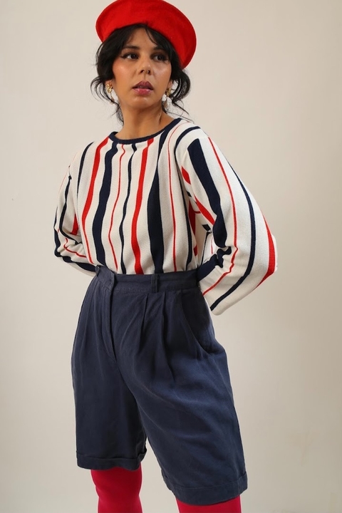 Blusa listras nave macia vintage