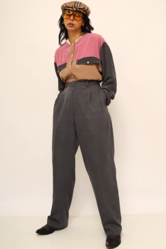 Imagem do Calça cinza alfaiataria cintura alta PIERRE CARDIN