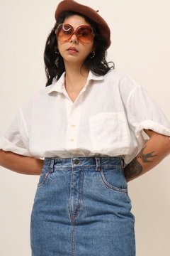 saia cintura megal alta jeans classica na internet