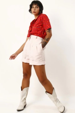 Cropped vermelho estampa 90’s