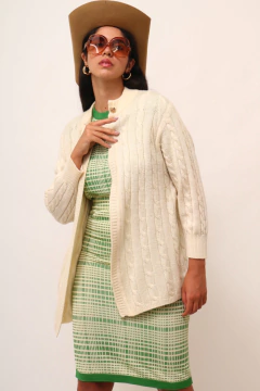 Cardigan off white textura vintage