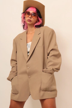 Blazer bege ombreira ruchelle vintage