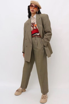 conjunto YSL verde oliva calça + blazer - comprar online