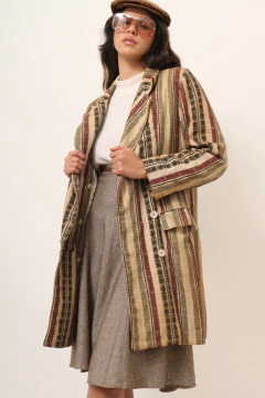 Casacão estampado 70´s forrado vintage - loja online