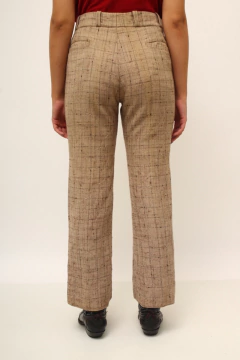 Calça marrom 70´s xadrez vintage na internet