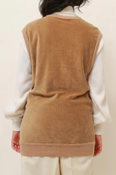 colete veludo bege YSL vintage