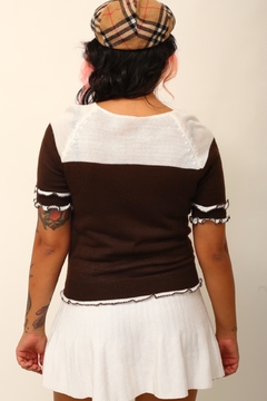 Blusa tricot babados western