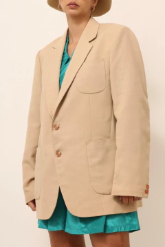 Blazer bege liso DECIMEL vintage - Capichó Brechó