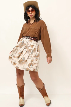 saia estampa cairo cintura alta vintage na internet