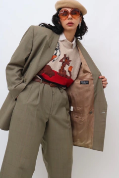 conjunto YSL verde oliva calça + blazer - comprar online