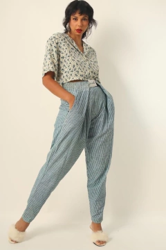 Calça xadrez regula cintuta barbie vintage - comprar online