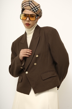 Blazer cropped marrom CORI vintage - Capichó Brechó