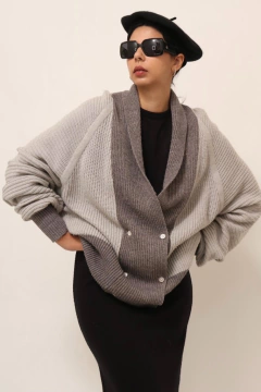 Imagem do Cardigan cinza amplo 80´s vintage