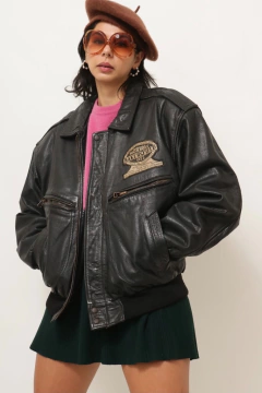 Jaqueta 100% couro bomber classica - comprar online