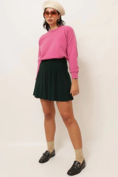 Saia cintura alta zara verde musgo - loja online