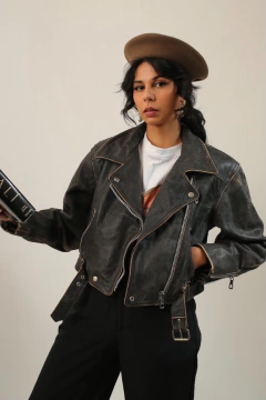 Imagem do Jaqueta couro biker M’OFFICER vintage