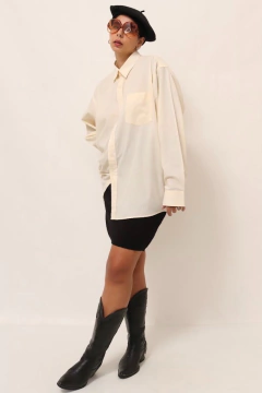 Camisa classica bege manga longa
