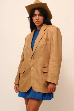 Blazer 100% linho bege classico forrado - loja online