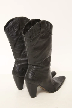 Bota preta 100% couro western classcia 38 - comprar online