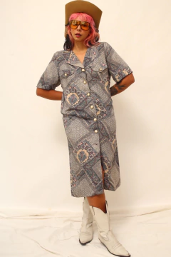 Vestido midi estampa verde - comprar online