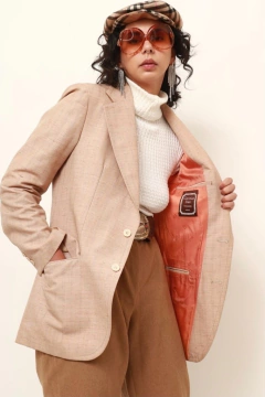 Blazer Dior linho bege vintage 34 - Capichó Brechó