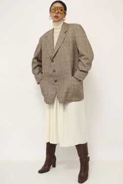 Blazer xadrez bege vintage over na internet