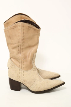 BOTA 100 % COURO BEGE 36 - loja online