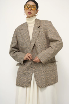 Blazer xadrez bege vintage over na internet