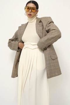 Imagem do Blazer xadrez bege vintage over