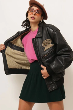 Jaqueta 100% couro bomber classica - loja online