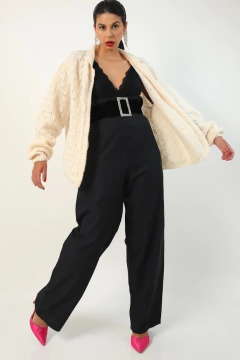 Cardigan tricot off textura fofo vintage - Capichó Brechó